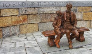 Attractions in Richmond, VA Lincoln and Son Statue at Tredegar Iron Works VA