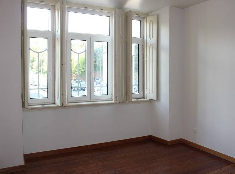 Windows in clean empty apartment