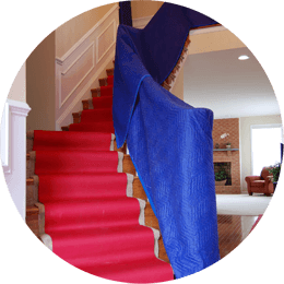 red carpet on stairs stairs covered for safety