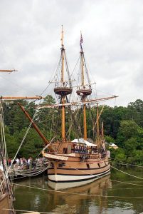 John Smith’s Replica Ship at Jamestown Settlement”] 